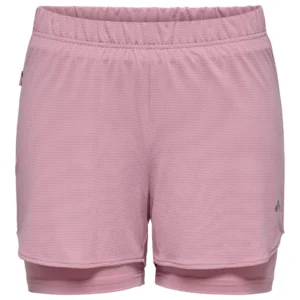 Mellemhøj talje træningsshorts i rosa med loose fit design